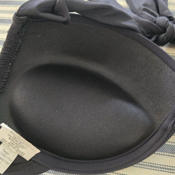 Mossimo Size Small Swim Bikini Top Push Up Black Swimsuit Bra Tie Halter - Picture 8 of 10